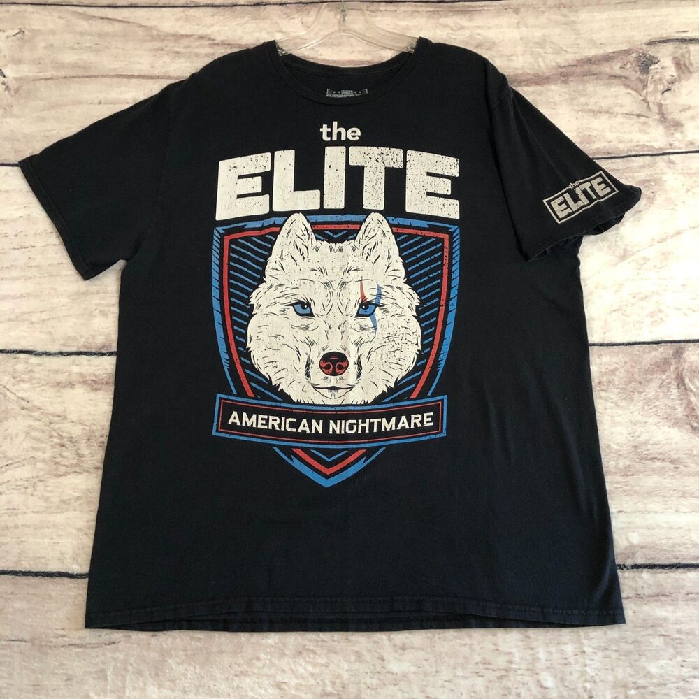 The Elite American Nightmare Shirt XL Mens Cody Rhodes White Wolf Dog WWE AEW